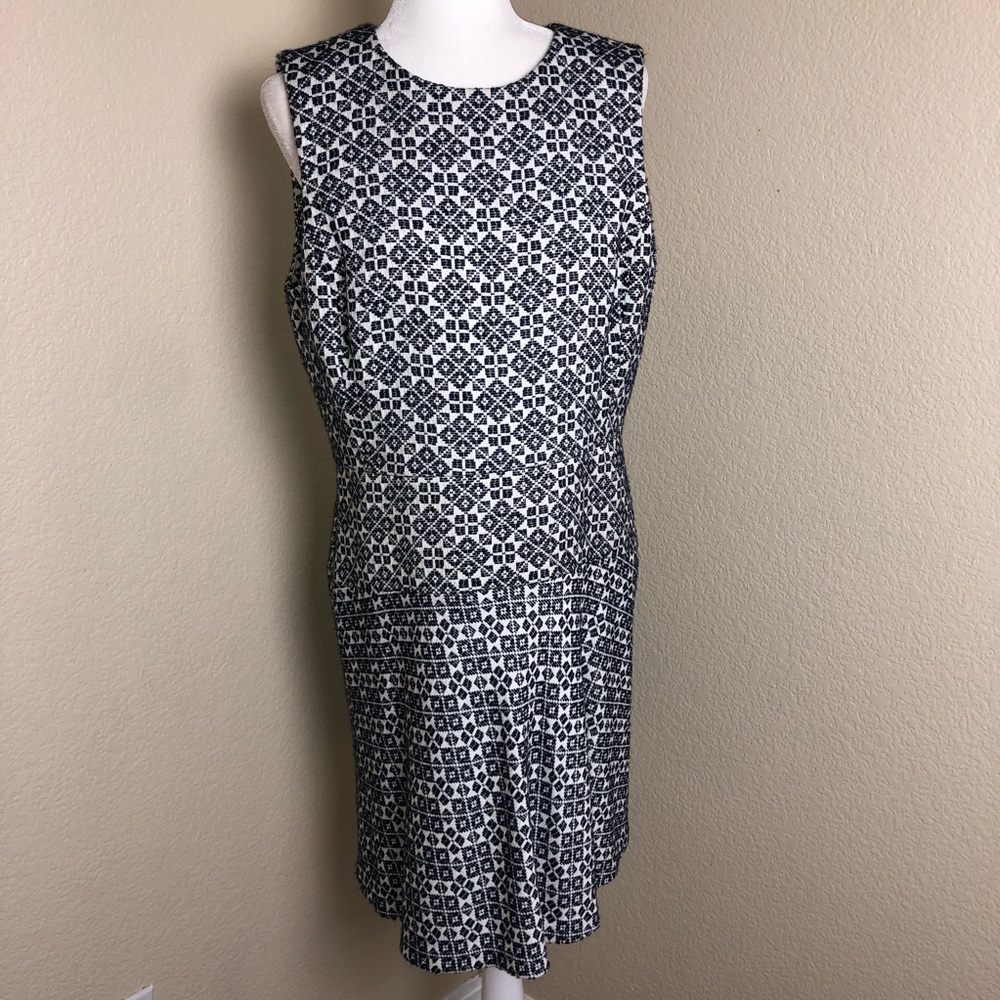 Tory Burch Textured Burlap Print A Line Dress 12 - image 2